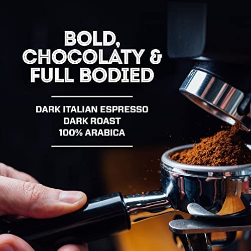 Eight O'Clock Coffee Dark Italian Espresso, Dark Roast Ground Coffee, 100% Arabica, Bold & Chocolaty, 30 Ounce (Pack of 4)