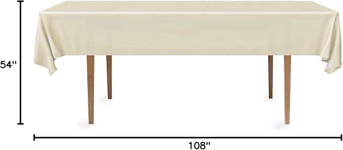 DecorRack 24 Pack Rectangular Tablecloths BPA-Free Plastic, 54 x 108 inch, Dining Table Cover Cloth for Parties, Picnic, Camping and Outdoor, Disposable or Reusable in Ivory (24 Pack)