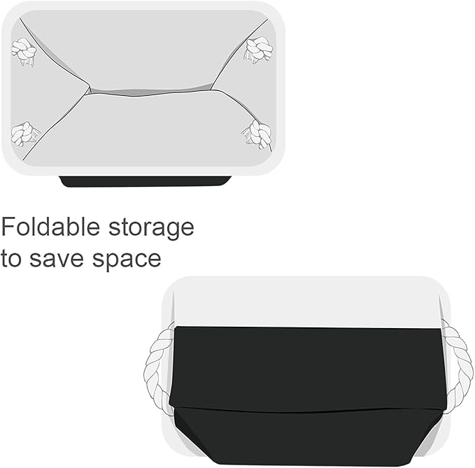 TheWarmHome Storage Bins for Shelves - 12x8x5.2 inch 1 Pack Storage Baskets for Gifts Empty for Closet Organizing Dog Gift Cloth Toy Cubes Box (White & Black)