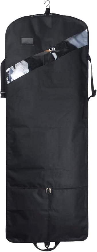66'' Tri-fold Extra Long Dress Garment Bag, Premium & Breathable Tear-resistant Hanging Suit Cover for Travel and Storage