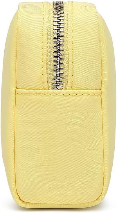 Waterproof Makeup Bag Large Capacity Women's Classic Black Wash Bag Adjustable Partition Wash Bag Brush and Cosmetic Carrying Bag… (Yellow)