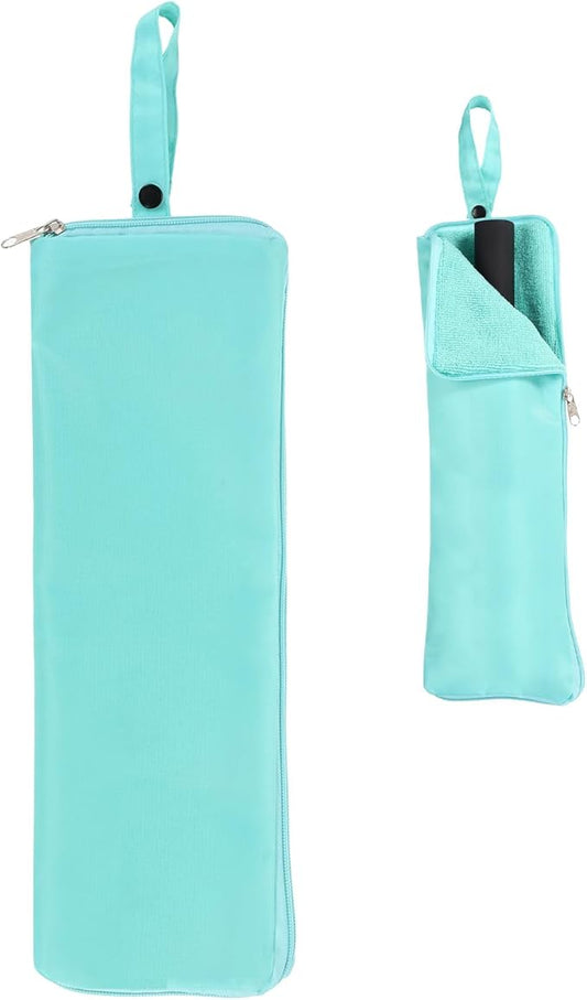 uxcell Wet Umbrellas Bag, 15 x 5 Inch Waterproof Oxford Cloth Reversible Umbrellas Sleeve Cover Portable Waterproof Case for Wet Travel Folding Umbrellas Travel Home Outdoor, Light Blue
