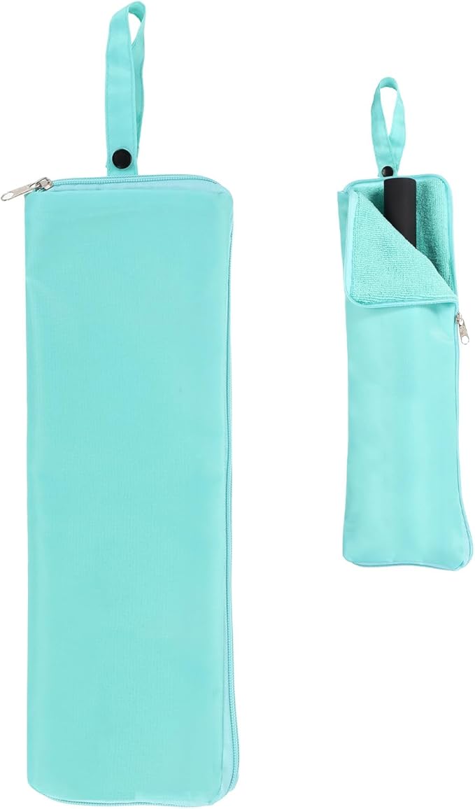uxcell Wet Umbrellas Bag, 11 x 5 Inch Waterproof Oxford Cloth Reversible Umbrellas Sleeve Cover Portable Waterproof Case for Wet Travel Folding Umbrellas Travel Home Outdoor, Light Blue