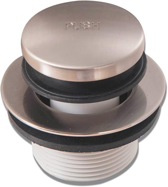 Tip-Toe Bathtub Drain Stopper with ABS Plastic Bushing, Fits in 1-1/2 Inch or 1-3/8 Inch Inner, Easy to Install, Satin Nickel