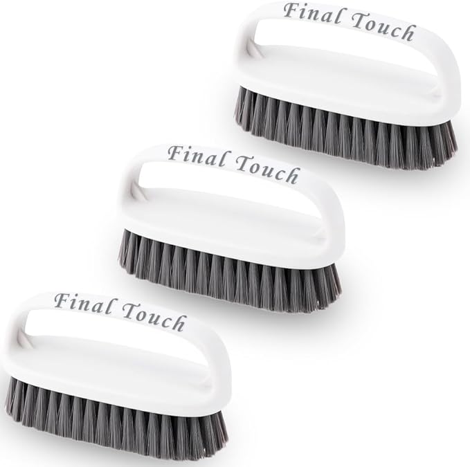 Scrub Brush, Soft-Medium Bristle Scrub Brush with Handle – All-Purpose Cleaning Brushes for Kitchen, Bathroom, Shower, Tile, Grout, Sink & Floor – Durable Household Scrubber by Final Touch (3-Pack)