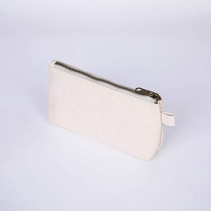 Travel Toiletry Bag for Women Cosmetic Bag with two Dividers Portable Makeup Bag Organizer (Canvas/Beige)