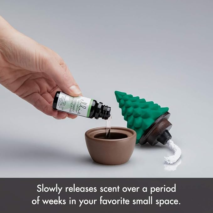 Ellia, Evergreen Christmas Tree Porcelain Aroma Diffuser, Holiday Décor for Essential Oils