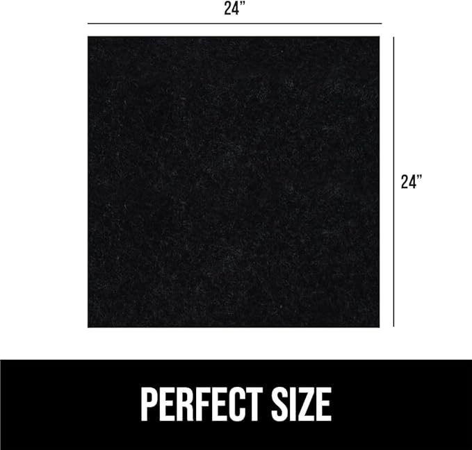 GORILLA GRIP LeakGuard Non-Adhesive Under Sink Mat for Kitchen Cabinet, Waterproof Quick Dry Shelf Liner, Durable Absorbent Felt Mats for Bathroom Sinks, Cabinets, Dresser, Easy to Trim, 24x24 Black