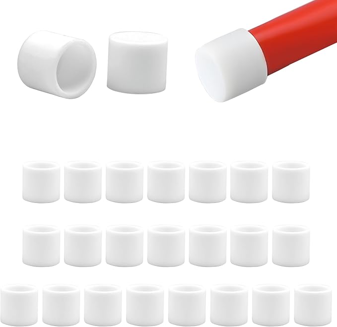 EASYEAH 5/8" (15.7mm) Silicone Chair Leg Floor Protectors, Rubber Chair Leg Caps, Non-Slip Furniture Pads Round Chair Feet Covers End Caps for Hardwood Floors, Patio & Table Foots, White (20PCS)