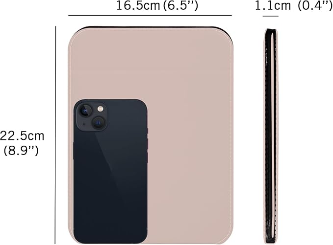 Desk Folding Mirror Portable, Travel Makeup Mirror PU Portable Adjustable Rectangular Ultrathin Vanity Mirror with Stand, for Travel, Camping, Home, Gifts for Women (Rose Gold)