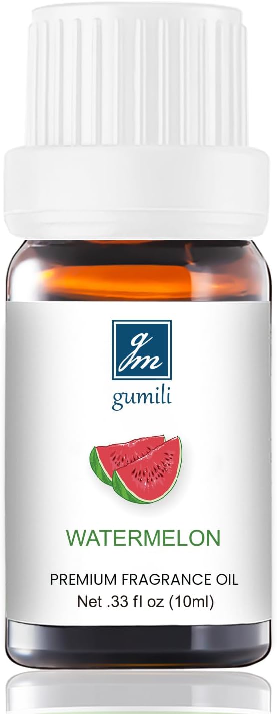 Watermelon Essential Oil - Pure Organic Scent for for Aromatherapy, Diffusers, Spray, Skin & Hair Care, Massage, DIY Candles & Soap, Perfume - Fruity Fragrance, 10mL
