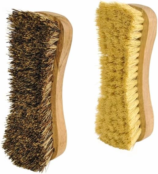 Naturolic All-Natural Wooden Scrub Brush Set | Wooden Handle | Tampico and Palmyra bristles | Eco Friendly Cleaning Products | Pack of 2