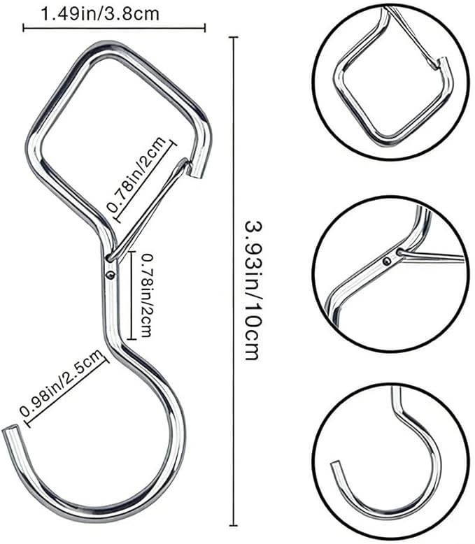 Anti Drop Hooks S Hooks 12 Pack Silver Metal Diamond S Shelf Clips for Hanging Closet Plants Pots Pans Kitchen