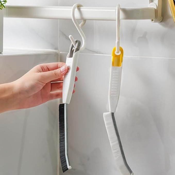 Crevice Brushes for Cleaning, Gap Cleaning Brush with Long Stiff V-Shaped Bristles Household Use for Bathroom/Tiles/Kitchen（4pcs）