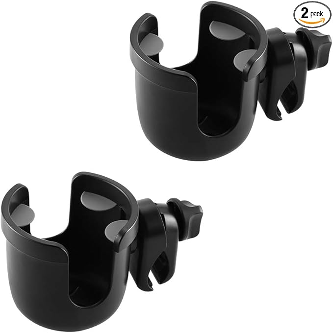 Accmor Stroller Cup Holder, Universal Cup Holder for Uppababy Nuna Doona Strollers, Bottle Drinks Holder for Wheelchair, Walker, Bike, Scooter, 2 Pack