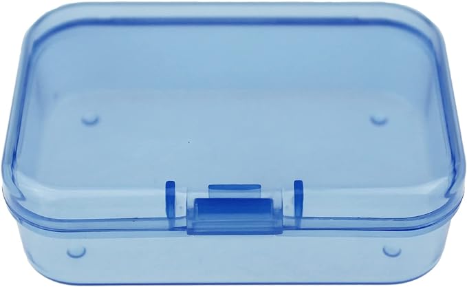 Goodma 30 Pieces Mini Rectangular Plastic Boxes Empty Storage Organizer Containers with Hinged Lids for Small Items and Other Craft Projects (Blue, 2.6 x 1.8 x 0.8 inch)