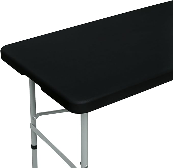 NEWISHER Fitted Rectangle Tablecloth 36 x 72 Inch Elastic Spandex Polyester Table Cover Black Washable for Indoor Outdoor Dining Picnic Camping