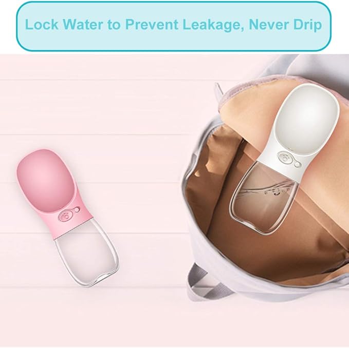 550 ml / 18.6 oz Portable Dog Water Bottle, Water Bottle with Drinking Feeder for Dogs, Water Dispenser for Dogs in Walking, Hiking & Traveling (Green)