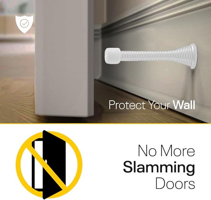 Door Stoppers for Wall – Spring Door Stopper – Door Stoppers – 3-1/4" – Door Stop – Pack of 4 – Door Stoppers for Bottom of Door – Doorstop – Door Spring – Door Stops for Wall – Home, Offices, Schools