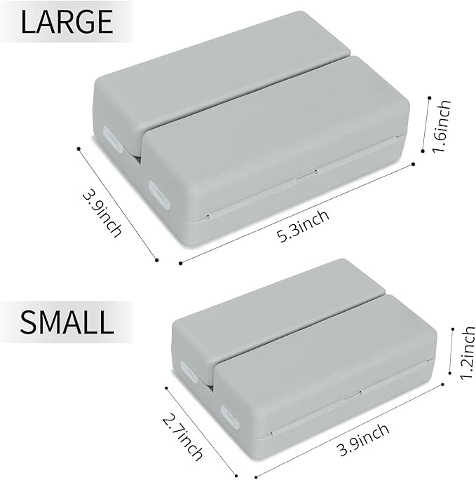 FYY 2 Pcs Daily Pill Organizer, 7 Compartments Portable Pill Case Travel Pill Organizer,[Folding Design] Pill Box for Purse Pocket to Hold Vitamins,Cod Liver Oil,Supplements and Medication-Grey