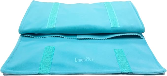 UnionPlus Velvet Travel Jewelry Roll Bag Organizer for Necklace, Elastic Band and Anti-winding, River Blue