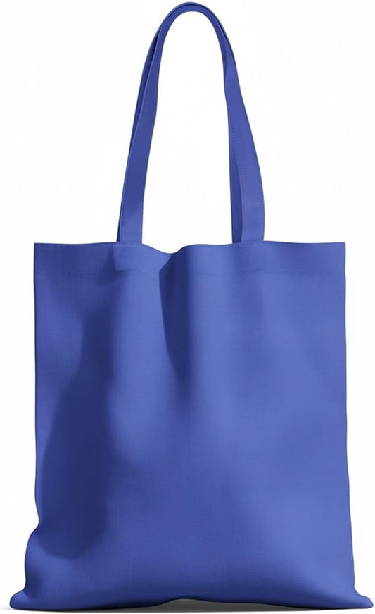 1 Pack Available Premium Canvas Reusable Tote Gift Bags,Made of Natural Canvas with Handle,Work,DIY,Shopping(Blue)