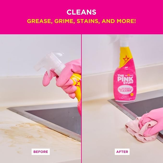 Stardrops The Pink Stuff Miracle Multi-Purpose Cleaner – Removes Grease, Grime, and Stains on Kitchens, Bathrooms, Floors, and More, 25 fl Oz (Pack of 2)