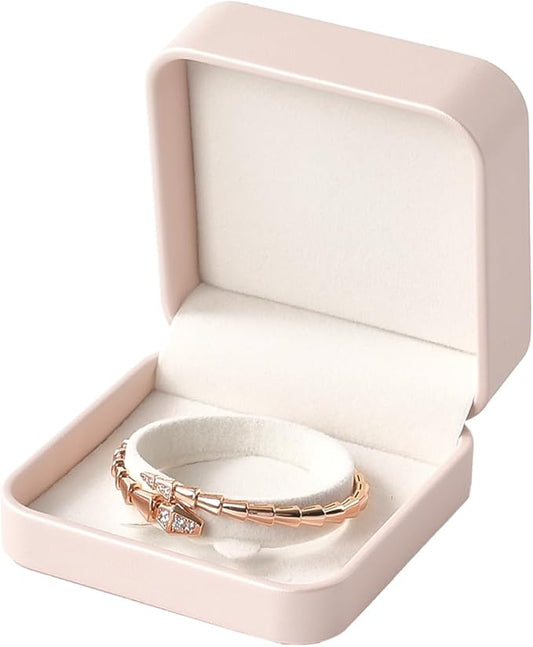 Oirlv Luxury Leather Bracelet Gift Box Bangle Box Jewelry Case Storage Case Organizer Holder(Pink)