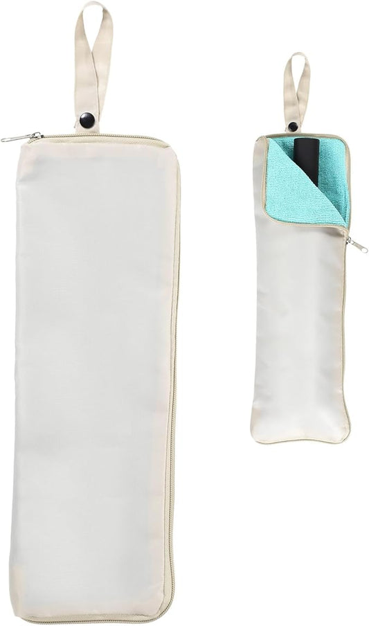 uxcell Wet Umbrellas Bag, 11 x 5 Inch Waterproof Oxford Cloth Reversible Umbrella Sleeve Cover Portable Waterproof Case for Wet Travel Folding Umbrellas Travel Home Outdoor, Beige