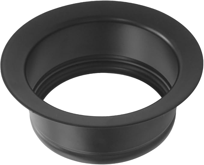 Black Garbage Disposal Sink Flange for InSinkErator, FLG-MTBLK Kitchen Sink Garbage Disposal, Garbage Disposal Stopper, 3-1/2 Inch Universal Stainless Steel Flange - 1 Pack