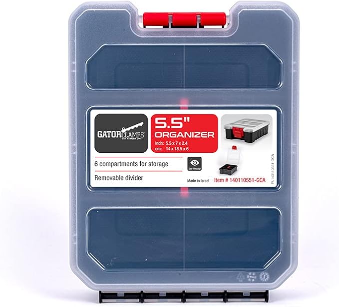 Mini Parts Organizer Box – Small Hardware Storage Case with 6 Compartments & Divider – Compact Nylon Container for Screws, Beads, Tackle, or Travel Toolbox