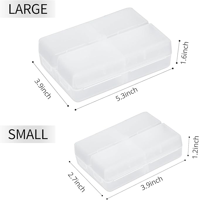 FYY 2 Pcs Daily Pill Organizer, 7 Compartments Portable Pill Case Travel Pill Organizer,[Folding Design] Pill Box for Purse Pocket to Hold Vitamins,Cod Liver Oil,Supplements and Medication-Clear