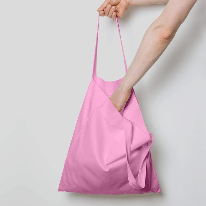 NPBAG 1 Pack 15'' X 16'' Baby Pink Cotton Tote Bag, Lightweight Blank Bulk Cloth Bag with 1pc of PTFE Teflon Sheet