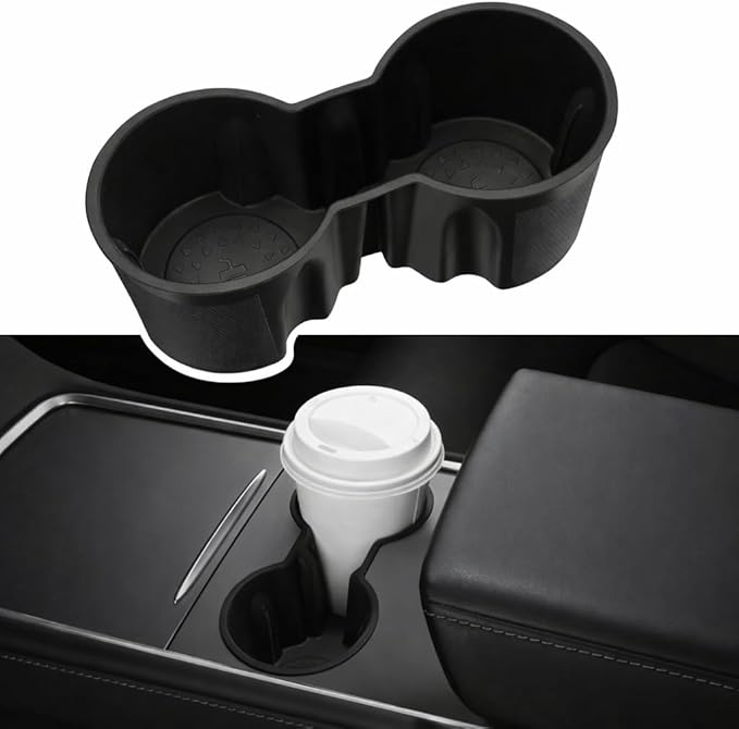 Motrobe Tesla Model Y 2021-2024 Model 3 2021-2023 Center Console Cup Holder Insert Tesla Center Console Interior Accessories (Not Fit Model Y Juniper 2025 2026 Model 3 Highland 2024 2025)