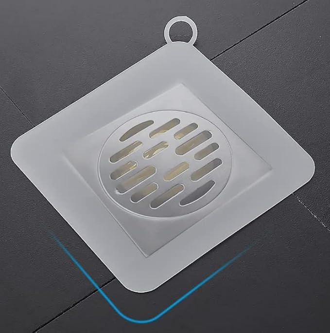 2 Pieces 8 x 8 Inch Silicone Tub Stopper Floor Drain Cover Sewer Anti-Odor Mat Deodorizing Drain Plugs for Kitchen, Bathroom and Laundry