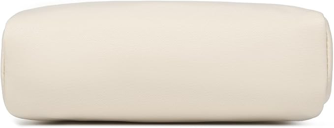 Waterproof Makeup Bag Large Capacity Women's Classic Black Wash Bag Adjustable Partition Wash Bag Brush and Cosmetic Carrying Bag… (Creamy White)