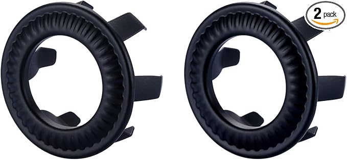 2 Pack Sink Overflow Ring, WOWOW Brass Sink Trim Overflow Cover Hole Insert Cap, Vanity Sink Trim Rings for Bathroom Kitchen Basin (Matte Black)