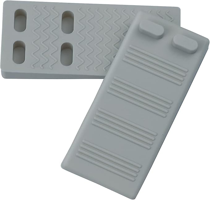 Thin Door Stoppers for Bottom of Door Small Rubber Wedge Flexible and Non Scratching Door Holder - Smart Stackable Slip-Resistant Design (Gray)