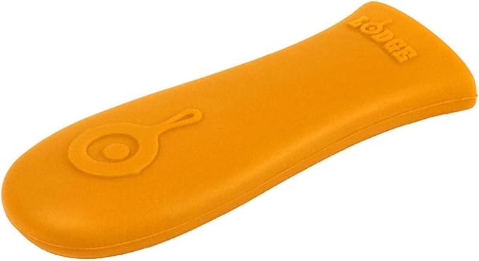 Lodge Silicone Hot Handle Holder - Heat-Resistant Cast Iron Skillet Handle Cover for Pans 9 Inches & Larger - Dishwasher-Friendly Silicone Hot Grip Sleeve - Reusable Skillet Accessory - Orange