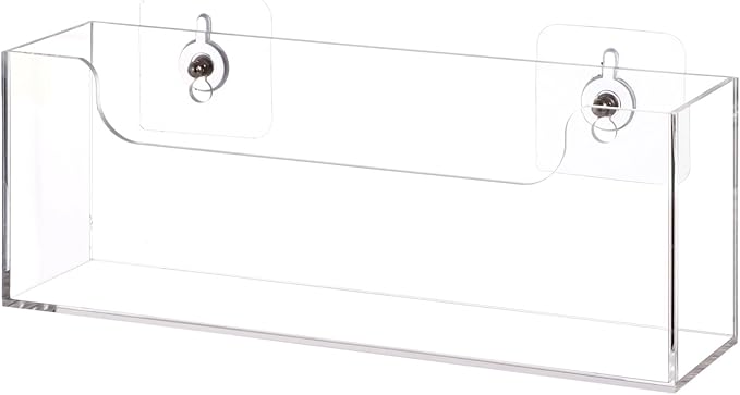 Homaisson Clear Acrylic Mail Holder Box for Desk or Wall Mount, Mail Organizer Countertop, Modern Wall Mounted or Tabletop Mailbox, Letter Storage Organizer Box