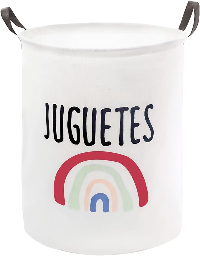 Mziart Kids Laundry Basket for Girls Boys, Cute Baby Laundry Hamper Waterproof Collapsible Large Storage Basket Nursery Toy Bin Home Decor Gift Baskets for Bathroom Bedroom 19.7 Inch (Rainbow)