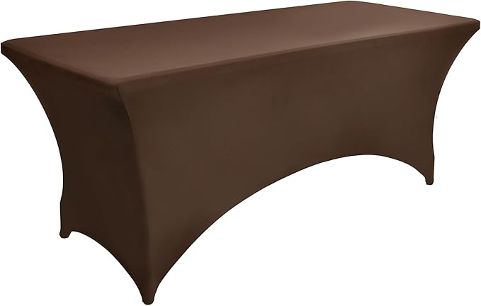 ZarzaaSik 6-Pack 6ft Spandex Table Covers for Rectangle Standard Folding Tables - Wrinkle Resistant Stretch Tablecloths - Ultimate Fitted Table Protector for Parties, Trade Shows, Wedding