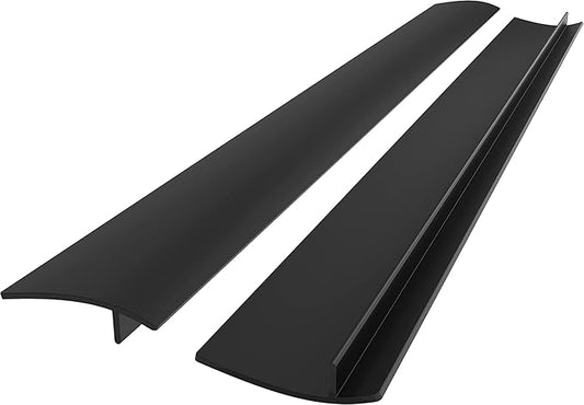 Linda's Essentials Silicone Stove Gap Covers (2 Pack), Heat Resistant Oven Gap Filler Seals Spaces Between Stovetop and Counter, Easy to Clean Stove Side Guard (30 Inches, Black)