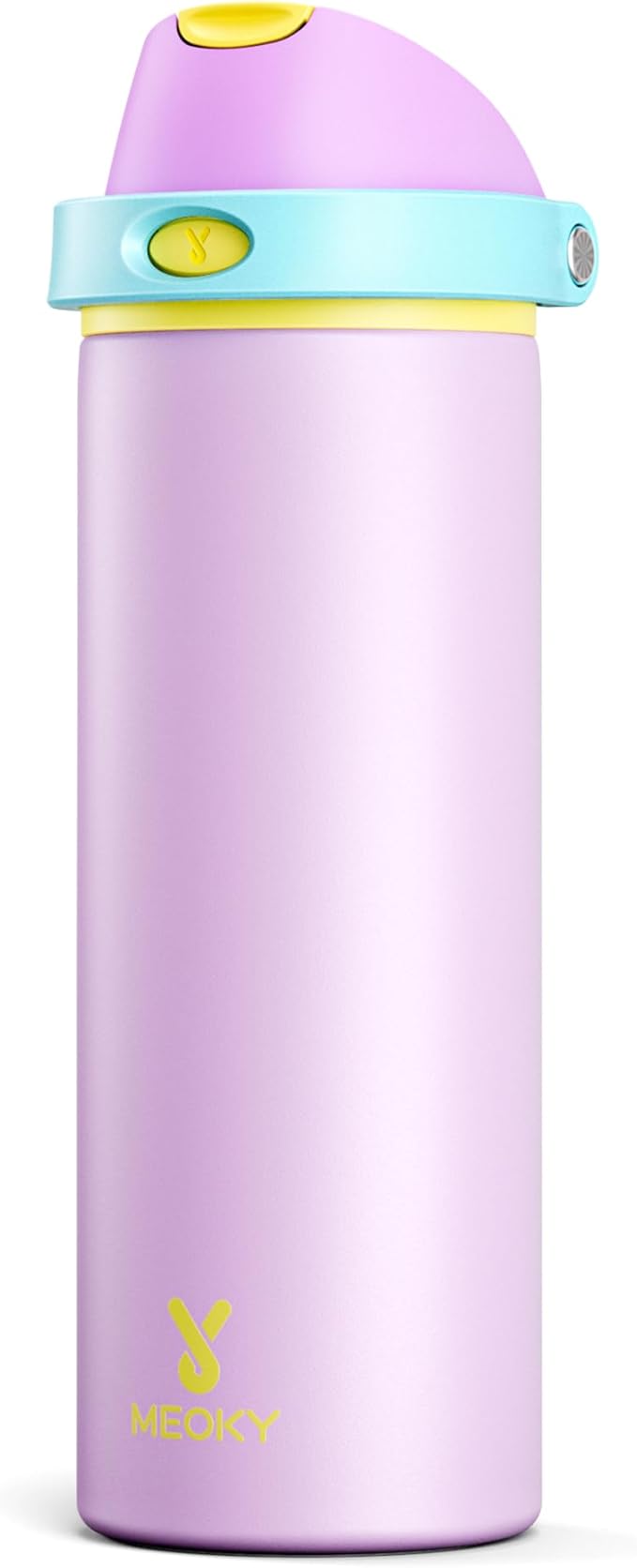 24 oz Insulated Water Bottle with Straw: Meoky Stainless Steel Metal Water Bottle with 2-in-1 Lid - Leak Proof, Cold for 24 Hours, Fits in Car Cup Holder, BPA-Free for Gym Travel Sports, Mauve