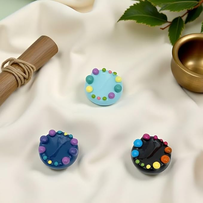 9pcs Worry Stones for Adults - 12-Node Tactile Therapy Sensory Fidget Toys with Chromatherapy Colors, Portable Travel Anxiety Relief Stone for Office Home & Outdoor Stress Management