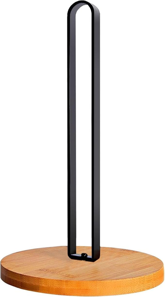 TONLEA Wooden Paper Towel Holder Countertop, Kitchen-Towel-Holder FreeStanding with Non-Slip Base for Bathroom