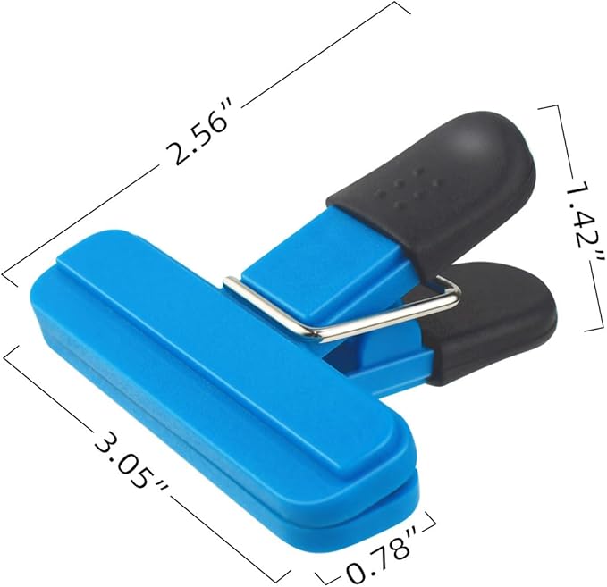 6 Pack Chip Bag Chips Food Clips with Heavy Duty Tight Seal Grip Plastic Bags Clips for Food Storage Assorted Colors Food Bag Clips Snack Clips Small Sizes Kitchen Clip for Coffee Snacks (3 Colors)