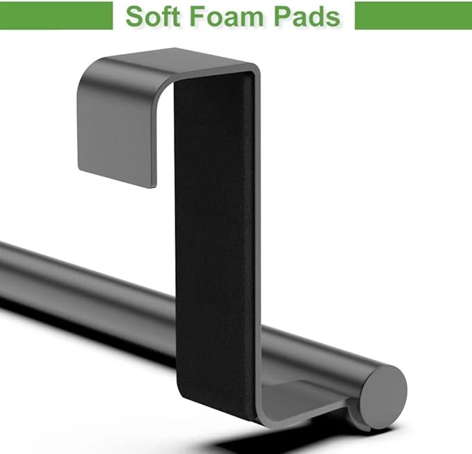 9" Over The Cabinet Towel Bar Holders, Handing Towel and Washcloth Rack for Bathroom and Kitchen, Stainless Steel, 2 Pack (Cool Black)