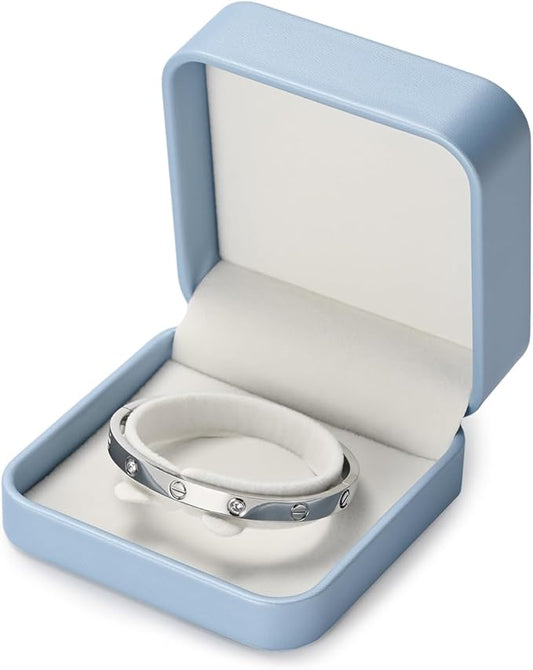 Oirlv Luxury Leather Bracelet Gift Box Bangle Box Jewelry Case Storage Case Organizer Holder(Sky Blue)