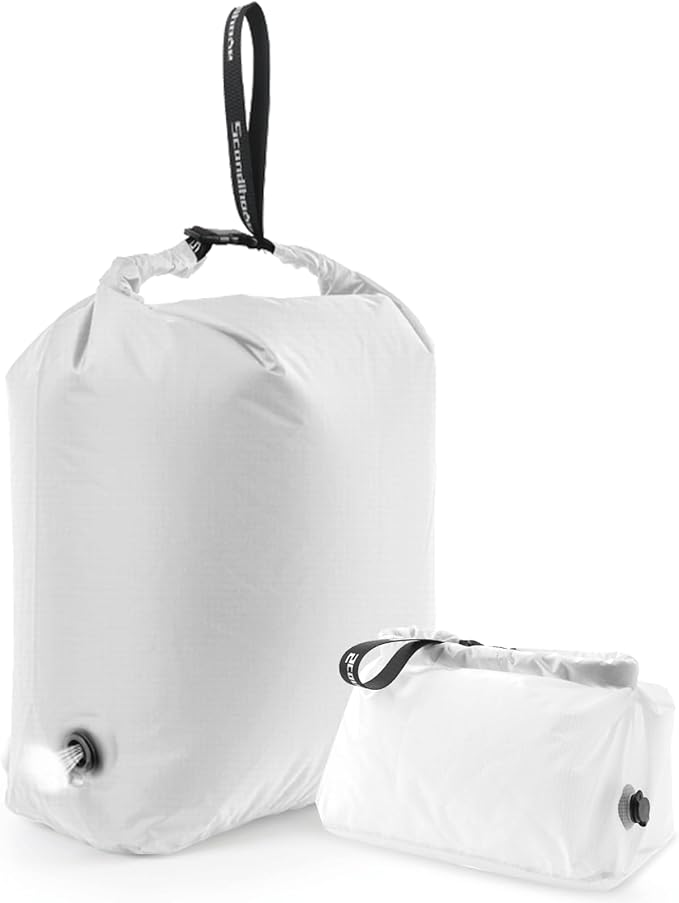 Travel Laundry Bag, Vacuum Compression Dirty Clothes Travel Bag Waterproof Wet Dry Bags Large Capacity Space Saver Bags Reusable Camp Clothes Organizer for Sports Dorm Laundromat (1 Pcs ) (White, L)